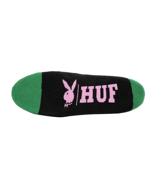 PLAYBOY（プレイボーイ）の「PLAYBOY RABBIT HEAD CREW SOCK / HUF ソックス 靴下  【PLAYBOY】 コラボ（ソックス/靴下・メンズ・グリーン系その他/ブラック・O/S）」の3枚目の写真