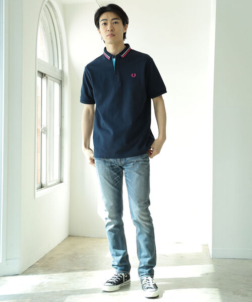 FRED PERRY（フレッドペリー）の「FRED PERRY × BEAMS / 別注 Change Collor Polo Shirt（ポロシャツ・メンズ・ブラック/ネイビー/ホワイト・MEDIUM/X-LARGE/LARGE/SMALL）」の8枚目の写真