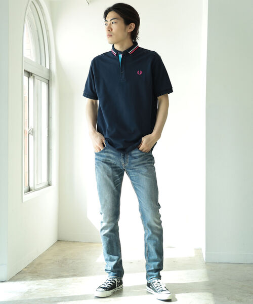 FRED PERRY（フレッドペリー）の「FRED PERRY × BEAMS / 別注 Change Collor Polo Shirt（ポロシャツ・メンズ・ブラック/ネイビー/ホワイト・MEDIUM/X-LARGE/LARGE/SMALL）」の9枚目の写真
