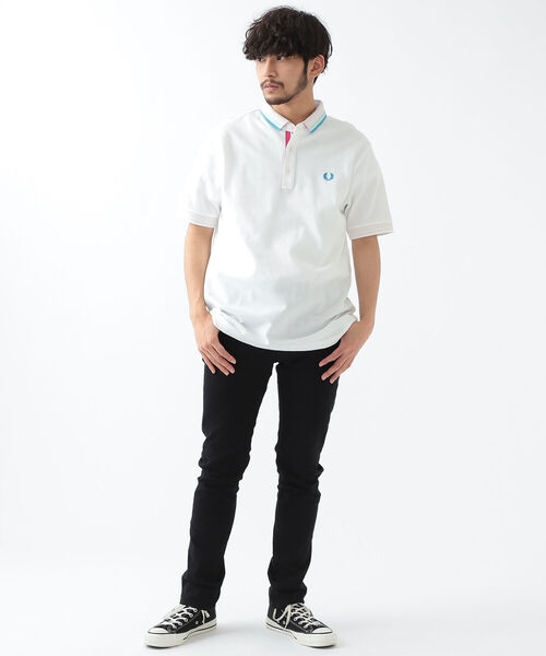 FRED PERRY（フレッドペリー）の「FRED PERRY × BEAMS / 別注 Change Collor Polo Shirt（ポロシャツ・メンズ・ブラック/ネイビー/ホワイト・MEDIUM/X-LARGE/LARGE/SMALL）」の12枚目の写真