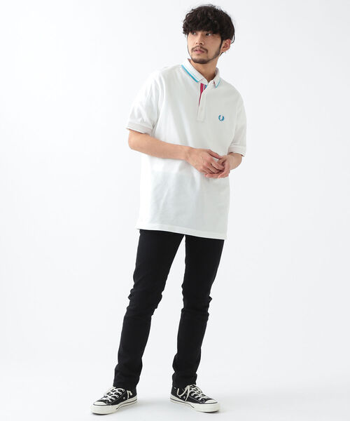 FRED PERRY（フレッドペリー）の「FRED PERRY × BEAMS / 別注 Change Collor Polo Shirt（ポロシャツ・メンズ・ブラック/ネイビー/ホワイト・MEDIUM/X-LARGE/LARGE/SMALL）」の13枚目の写真