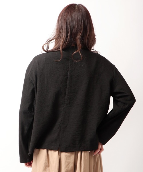 ubasoku(ウバソク)の「【ubasoku】3者混クルーネック裏付ブルゾン(ブルゾン・レディース・ブラック/ネイビー・FREE)」の7枚目の写真