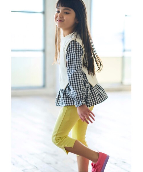 SHOO・LA・RUE（シューラルー）の「◆【90-130cm】裏毛ベスト風ドッキングトレーナー（スウェット・キッズ・アイボリー/ブラック系1・11/10/12/13/09）」の15枚目の写真