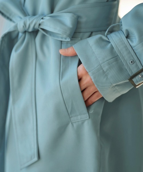 RANAN（ラナン）の「花粉対策！ステンカラーコート（トレンチコート・レディース・ブルー/ネイビー/ベージュ・LL/L/M）」の17枚目の写真