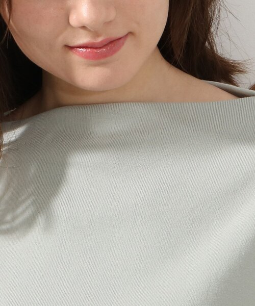 DRESKIP（ドレスキップ）の「◆アシメドルマンニットプルオーバー（ニット/セーター・レディース・ライトグレー/ブラック/ライトグリーン・00）」の4枚目の写真