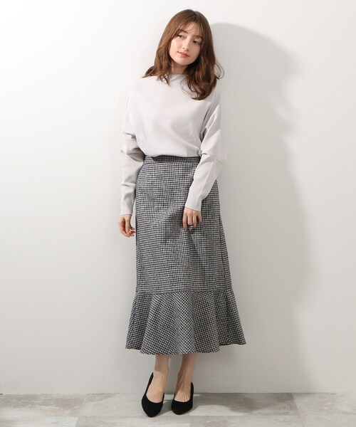 DRESKIP（ドレスキップ）の「◆アシメドルマンニットプルオーバー（ニット/セーター・レディース・ライトグレー/ブラック/ライトグリーン・00）」の15枚目の写真