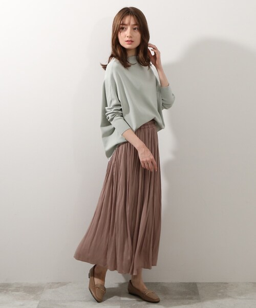 DRESKIP（ドレスキップ）の「◆アシメドルマンニットプルオーバー（ニット/セーター・レディース・ライトグレー/ブラック/ライトグリーン・00）」の6枚目の写真