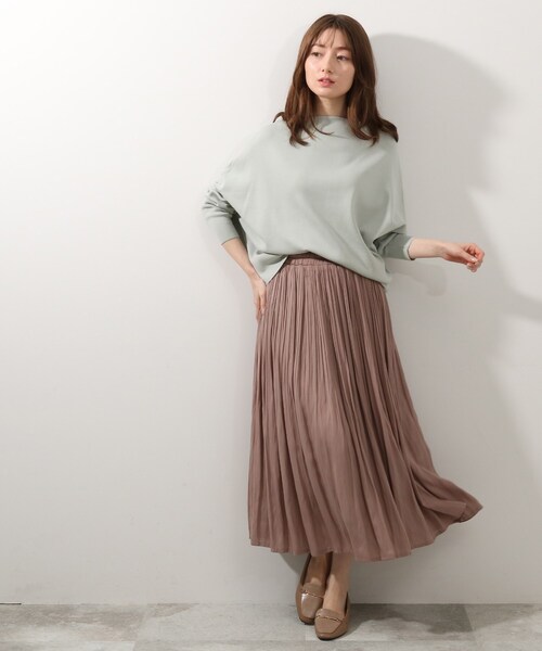 DRESKIP（ドレスキップ）の「◆アシメドルマンニットプルオーバー（ニット/セーター・レディース・ライトグレー/ブラック/ライトグリーン・00）」の14枚目の写真