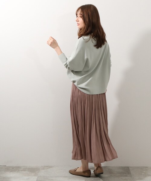 DRESKIP（ドレスキップ）の「◆アシメドルマンニットプルオーバー（ニット/セーター・レディース・ライトグレー/ブラック/ライトグリーン・00）」の11枚目の写真