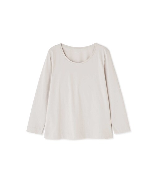 human woman(ヒューマンウーマン)の「オーガニックコットンスムース長袖Tシャツ(Tシャツ/カットソー・レディース・ホワイト/グレー・MEDIUM/LARGE)」の20枚目の写真