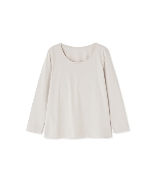 human woman(ヒューマンウーマン)の「オーガニックコットンスムース長袖Tシャツ(Tシャツ/カットソー・レディース・ホワイト/グレー・MEDIUM/LARGE)」の9枚目の写真