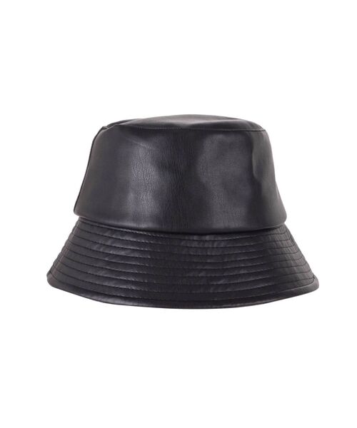 MURUA（ムルーア）の「ヴィーガンレザーバケットハット（ハット・レディース・ブラック/アイボリー・FREE）」の9枚目の写真