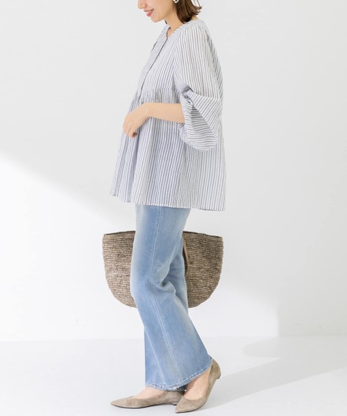 URBAN RESEARCH Sonny Label（アーバンリサーチサニーレーベル）の「コットンドビーストライプブラウス（シャツ/ブラウス・レディース・ブラック/ブルー/グリーン・FREE）」の15枚目の写真