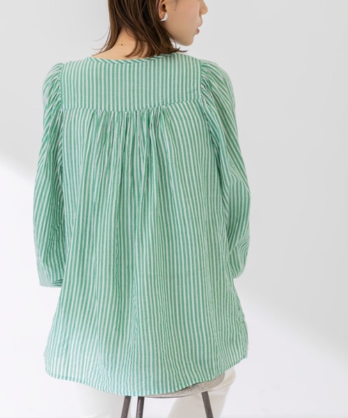 URBAN RESEARCH Sonny Label（アーバンリサーチサニーレーベル）の「コットンドビーストライプブラウス（シャツ/ブラウス・レディース・ブラック/ブルー/グリーン・FREE）」の18枚目の写真