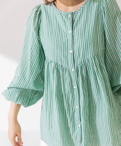 URBAN RESEARCH Sonny Label（アーバンリサーチサニーレーベル）の「コットンドビーストライプブラウス（シャツ/ブラウス・レディース・ブラック/ブルー/グリーン・FREE）」の22枚目の写真