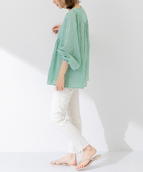 URBAN RESEARCH Sonny Label（アーバンリサーチサニーレーベル）の「コットンドビーストライプブラウス（シャツ/ブラウス・レディース・ブラック/ブルー/グリーン・FREE）」の12枚目の写真