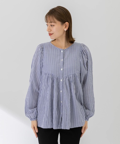 URBAN RESEARCH Sonny Label（アーバンリサーチサニーレーベル）の「コットンドビーストライプブラウス（シャツ/ブラウス・レディース・ブラック/ブルー/グリーン・FREE）」の16枚目の写真