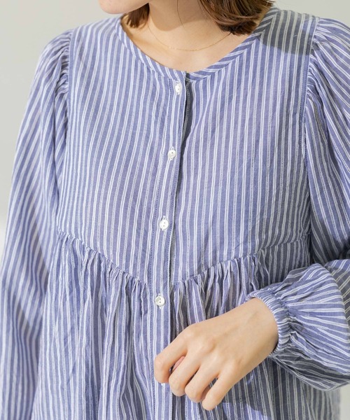 URBAN RESEARCH Sonny Label（アーバンリサーチサニーレーベル）の「コットンドビーストライプブラウス（シャツ/ブラウス・レディース・ブラック/ブルー/グリーン・FREE）」の19枚目の写真