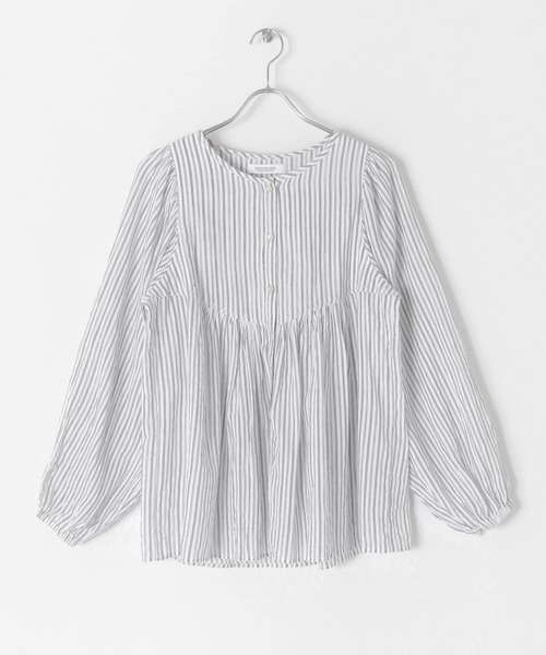 URBAN RESEARCH Sonny Label（アーバンリサーチサニーレーベル）の「コットンドビーストライプブラウス（シャツ/ブラウス・レディース・ブラック/ブルー/グリーン・FREE）」の9枚目の写真