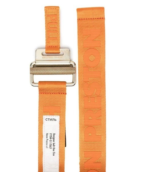 HERON PRESTON(ヘロンプレストン)の「【HERON PRESTON】TAPE BELT 4 CM CLASSIC BUCKLE(ベルト・メンズ・ブラック×ゴールド/オレンジ系その他・F)」の4枚目の写真