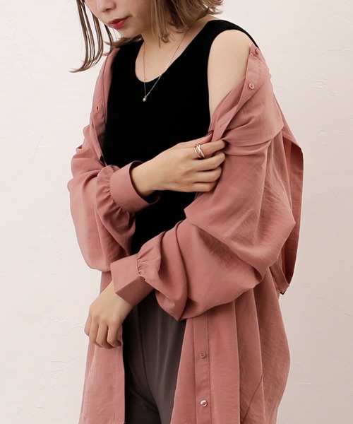Thevon(ゼボン)の「シャリシャリ2WAYニットタンク(ニット/セーター・レディース・ブラック/ブルー/アイボリー/ミント/モカ・FREE)」の3枚目の写真