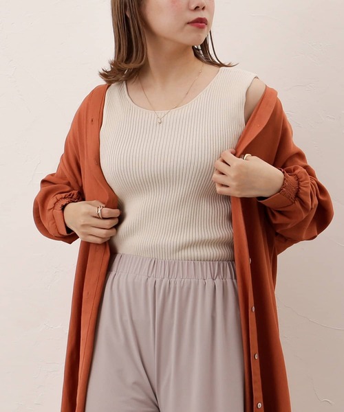 Thevon(ゼボン)の「シャリシャリ2WAYニットタンク(ニット/セーター・レディース・ブラック/ブルー/アイボリー/ミント/モカ・FREE)」の10枚目の写真