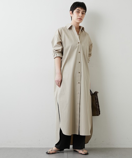 ウィムガゼット 長袖シャツロングワンピース ホワイト Whim Gazette(ウィム ガゼット)のロングシャツワンピース通販