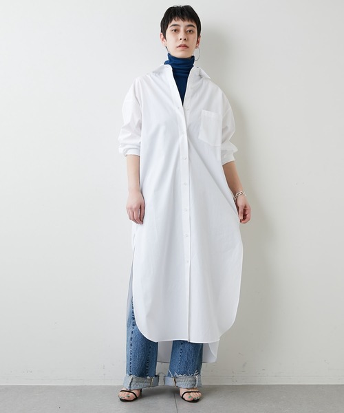 ウィムガゼット  新品タイプライターシャツワンピース　ホワイト Whim Gazette（ウィムガゼット）の「タイプライターティアード