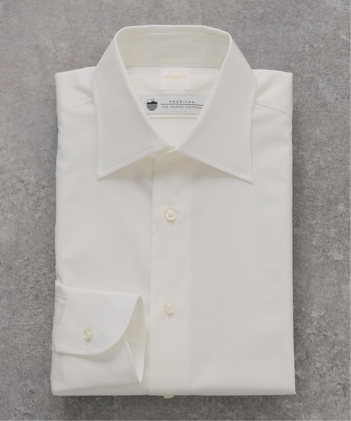 EDIFICE（エディフィス）の「セミワイド ポプリン シャツ（シャツ/ブラウス・メンズ・ホワイト/ブルー・40/38/39/41/37）」の2枚目の写真