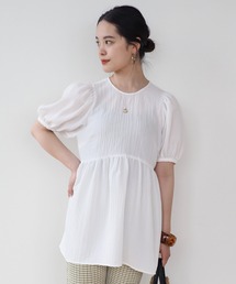 Ray BEAMS | Ray BEAMS / ギャザー キリカエ パフスリーブ ブラウス(シャツ/ブラウス)