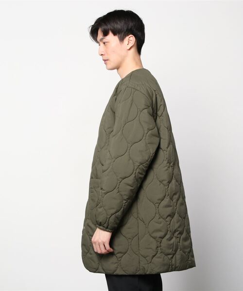 EEL(イール)の「EEL/イール 別注 コサム コート Awesome coat(ノーカラーコート・メンズ・ブラック/オリーブ・L/M)」の9枚目の写真