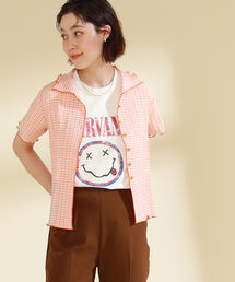 Ray BEAMS | Ray BEAMS / シャーリング ギンガム シャツ(シャツ/ブラウス)