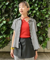 Ray BEAMS / シャーリング ギンガム シャツ