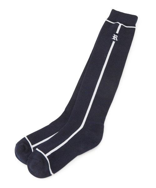JUN&ROPE'（ジュンアンドロペ）の「【抗菌防臭】サイドラインニーハイソックス（ソックス/靴下・レディース・ホワイト/ブラック/ネイビー・FREE）」の3枚目の写真
