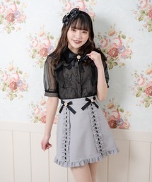 ビジュリボンフリル台形スカート