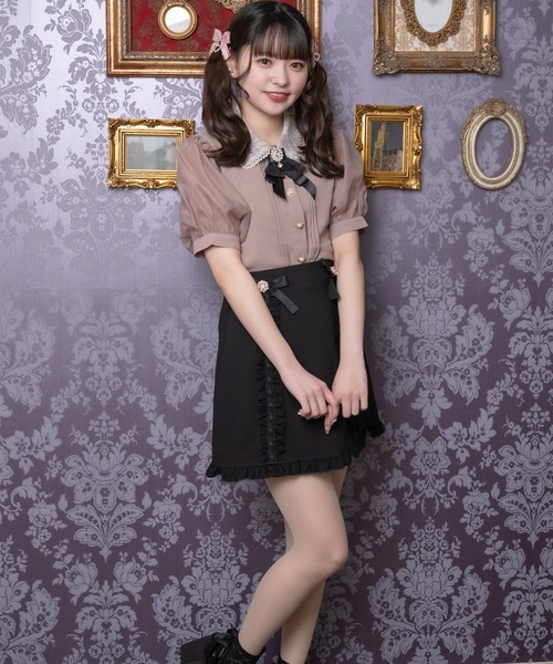 ROJITA（ロジータ）の「ビジュリボンフリル台形スカート（スカート・レディース・ブラック/ピンク/グレー・FREE）」の4枚目の写真