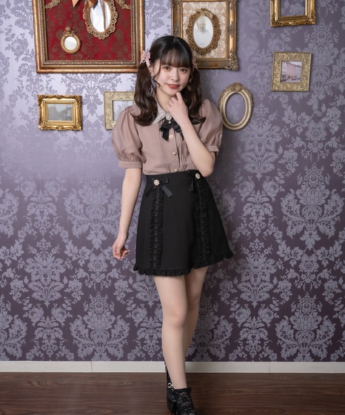 ROJITA（ロジータ）の「ビジュリボンフリル台形スカート（スカート・レディース・ブラック/ピンク/グレー・FREE）」の6枚目の写真