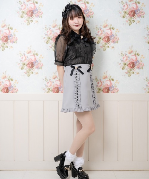 ROJITA（ロジータ）の「ビジュリボンフリル台形スカート（スカート・レディース・ブラック/ピンク/グレー・FREE）」の14枚目の写真