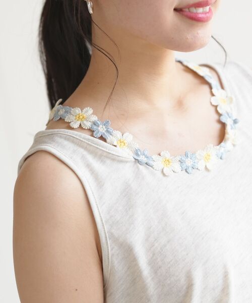 rps（アールピーエス）の「フラワーレースモチーフホルタータンクトップ（タンクトップ・レディース・ブラック/ネイビー/オフホワイト/オートミール・M）」の22枚目の写真