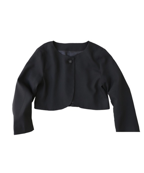antiqua（アンティカ）の「シンプルボレロ（ノーカラージャケット・キッズ・ベージュ/ネイビー/ブラック・4/6）」の19枚目の写真