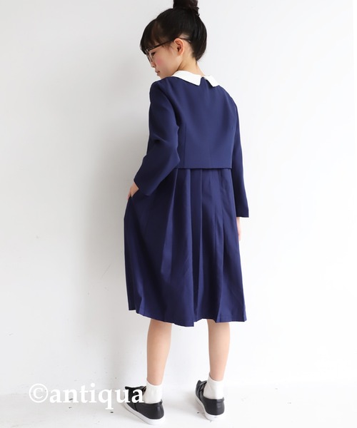 antiqua（アンティカ）の「シンプルボレロ（ノーカラージャケット・キッズ・ベージュ/ネイビー/ブラック・4/6）」の11枚目の写真
