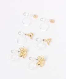 フラワーモチーフノンホールピアス6点SET / 274649