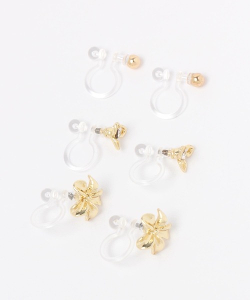 LAKOLE(ラコレ)の「フラワーモチーフノンホールピアス6点SET / 274649(イヤリング・レディース・その他1/その他2・FREE)」の2枚目の写真
