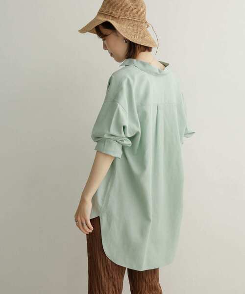 URBAN RESEARCH DOORS（アーバンリサーチドアーズ）の「リヨセルリネンオーバーシャツ（シャツ/ブラウス・レディース・ミント/ベージュ/オフホワイト・MEDIUM）」の9枚目の写真