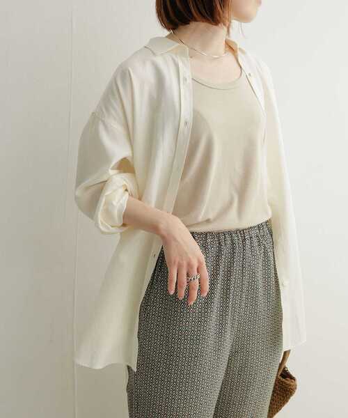 URBAN RESEARCH DOORS（アーバンリサーチドアーズ）の「リヨセルリネンオーバーシャツ（シャツ/ブラウス・レディース・ミント/ベージュ/オフホワイト・MEDIUM）」の19枚目の写真