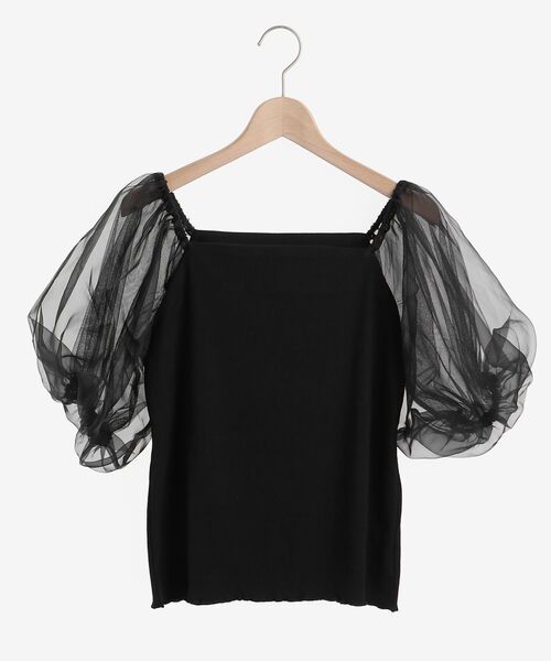 MAJESTIC LEGON（マジェスティックレゴン）の「シアースリーブトップス（Tシャツ/カットソー・レディース・ブラック/アイボリー/ピンクベージュ・MEDIUM）」の2枚目の写真