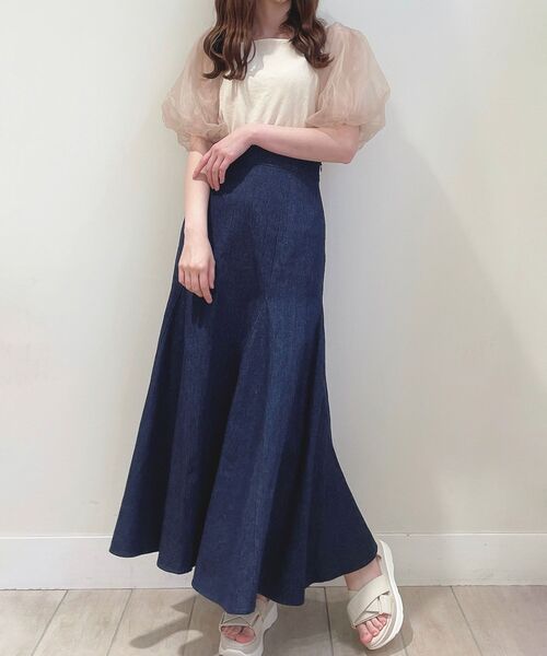 MAJESTIC LEGON（マジェスティックレゴン）の「シアースリーブトップス（Tシャツ/カットソー・レディース・ブラック/アイボリー/ピンクベージュ・MEDIUM）」の5枚目の写真