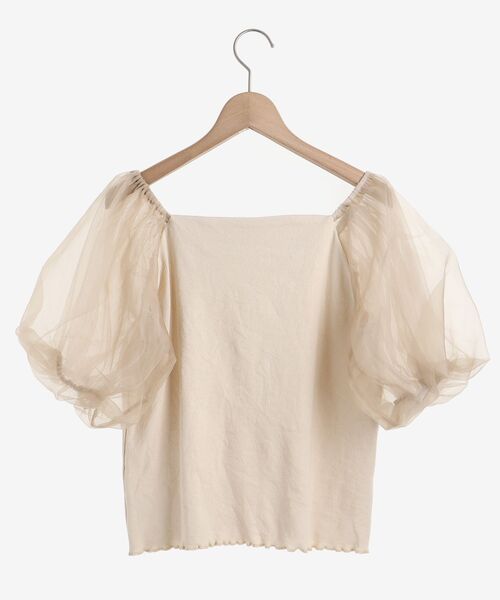 MAJESTIC LEGON（マジェスティックレゴン）の「シアースリーブトップス（Tシャツ/カットソー・レディース・ブラック/アイボリー/ピンクベージュ・MEDIUM）」の12枚目の写真