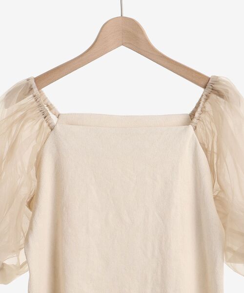 MAJESTIC LEGON（マジェスティックレゴン）の「シアースリーブトップス（Tシャツ/カットソー・レディース・ブラック/アイボリー/ピンクベージュ・MEDIUM）」の13枚目の写真