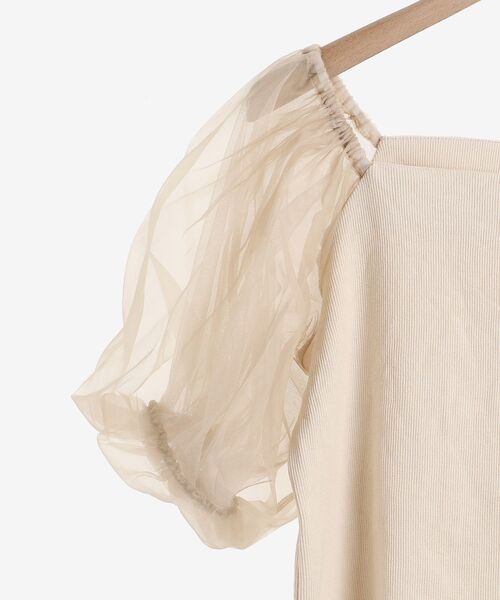 MAJESTIC LEGON（マジェスティックレゴン）の「シアースリーブトップス（Tシャツ/カットソー・レディース・ブラック/アイボリー/ピンクベージュ・MEDIUM）」の14枚目の写真